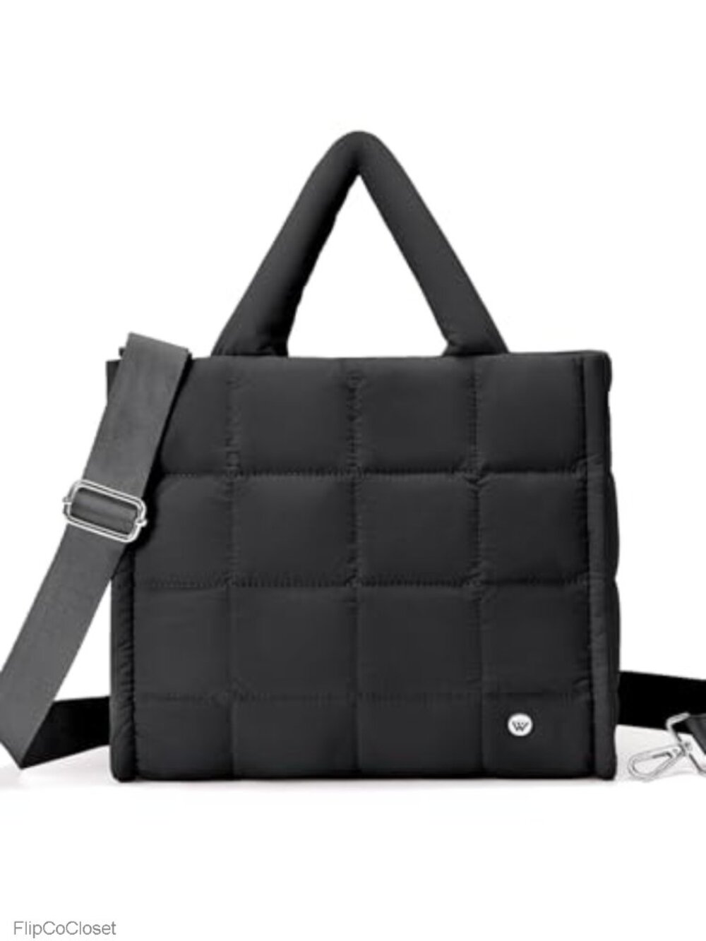 Quilted Puffer Tote Bag Crossbody Nylon Lightweight